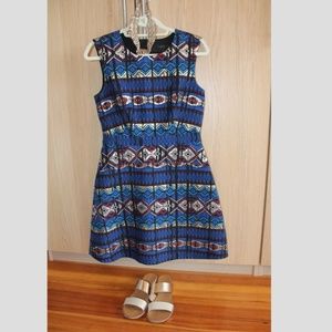 JCrew patterned metallic dress